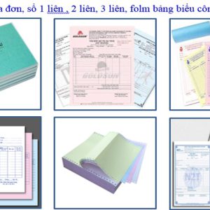 Phiếu thu-chi, xuất –nhập, các loại hóa đơn thanh toán, phong bì thư